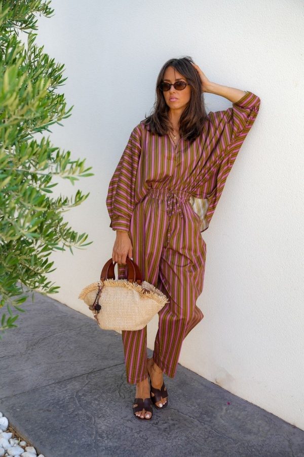Pantalon Rayé Rose Johanna EVY