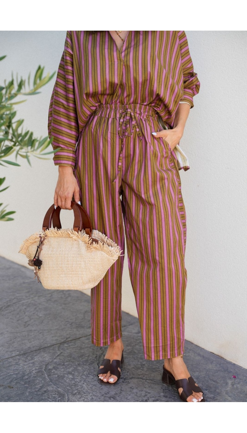 Pantalon Rayé Rose Johanna EVY