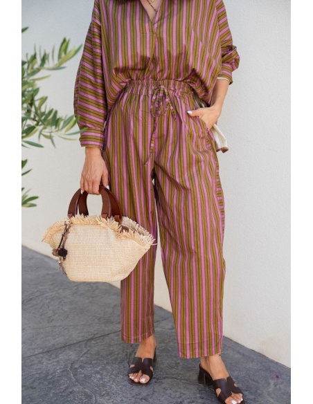 Pantalon Rayé Rose Johanna EVY