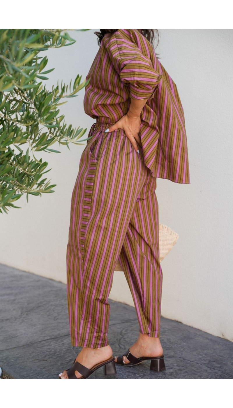 Pantalon Rayé Rose Johanna EVY