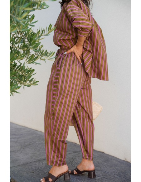 Pantalon Rayé Rose Johanna EVY