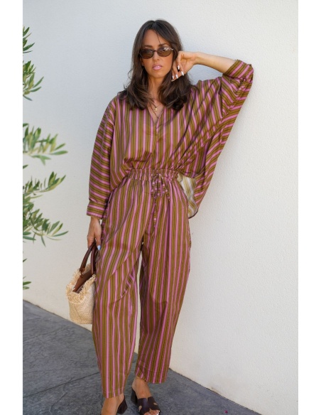 Pantalon Rayé Rose Johanna EVY