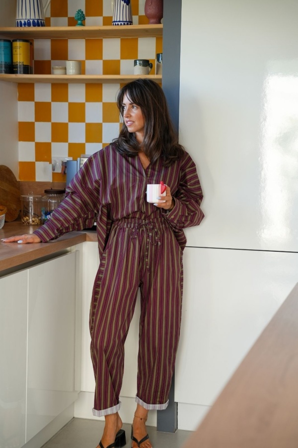 Pantalon Rayé Bordeaux Johanna EVY