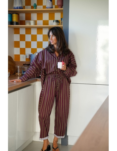 Pantalon Rayé Bordeaux Johanna EVY