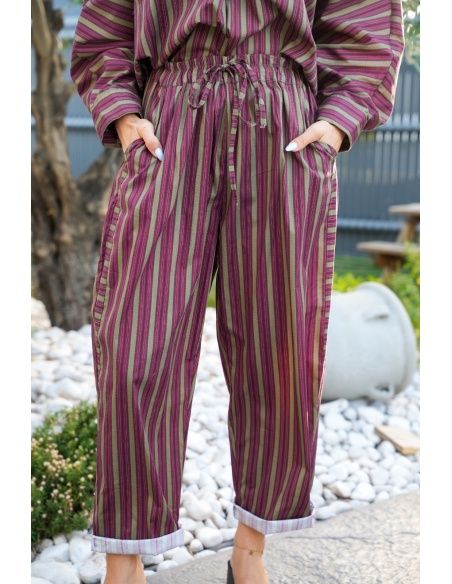 Pantalon Rayé Bordeaux Johanna EVY