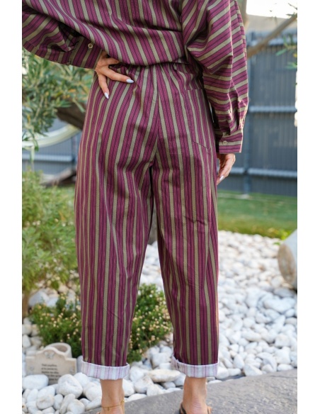 Pantalon Rayé Bordeaux Johanna EVY
