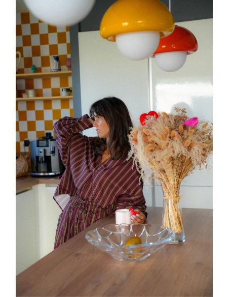 Blouse Rayé Bordeaux Johanna EVARA - Chic et Élégant