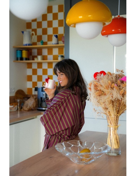 Blouse Rayé Bordeaux Johanna EVARA - Chic et Élégant