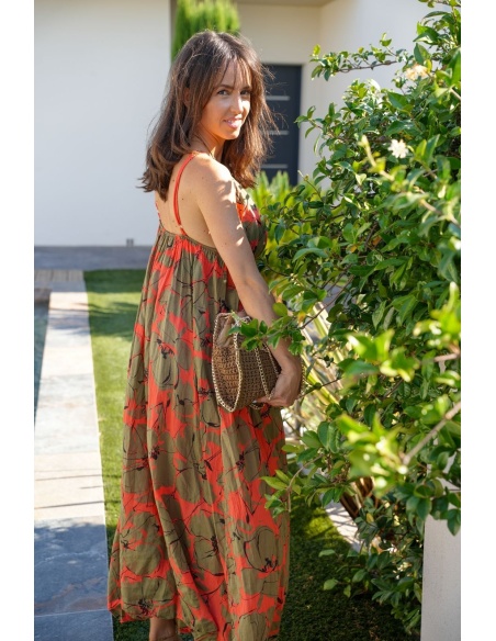ROBES FEMME KAKI ORANGE E26