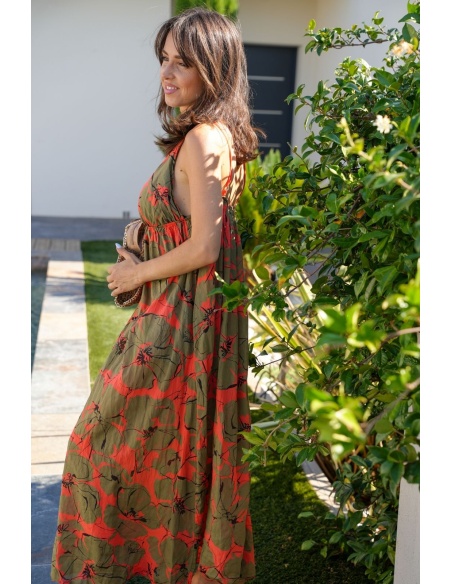ROBES FEMME KAKI ORANGE E26