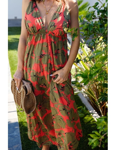 ROBES FEMME KAKI ORANGE E26