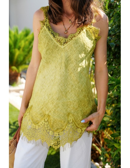DEBARDEUR DENTEL OLIVE E26