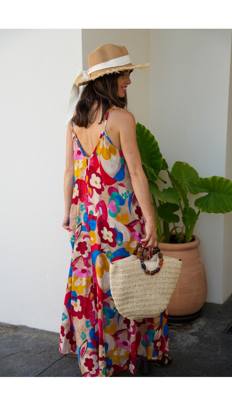 ROBES FEMME FLEURS ROUGE E26