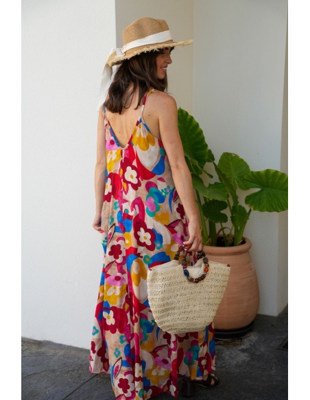 ROBES FEMME FLEURS ROUGE E26