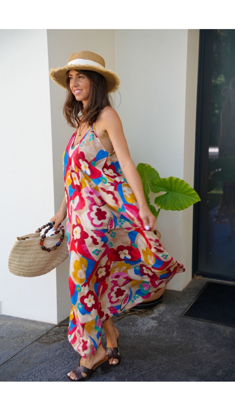 ROBES FEMME FLEURS ROUGE E26