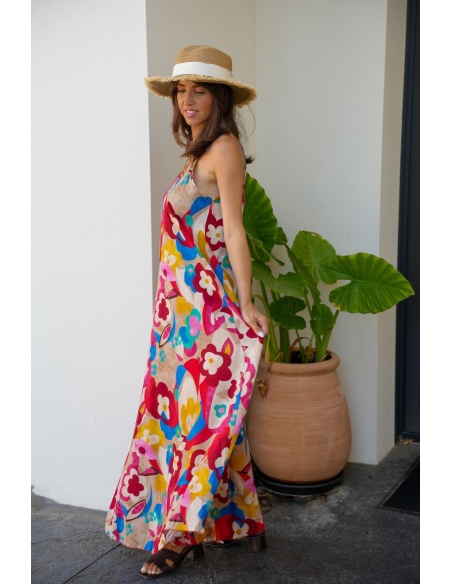 ROBES FEMME FLEURS ROUGE E26