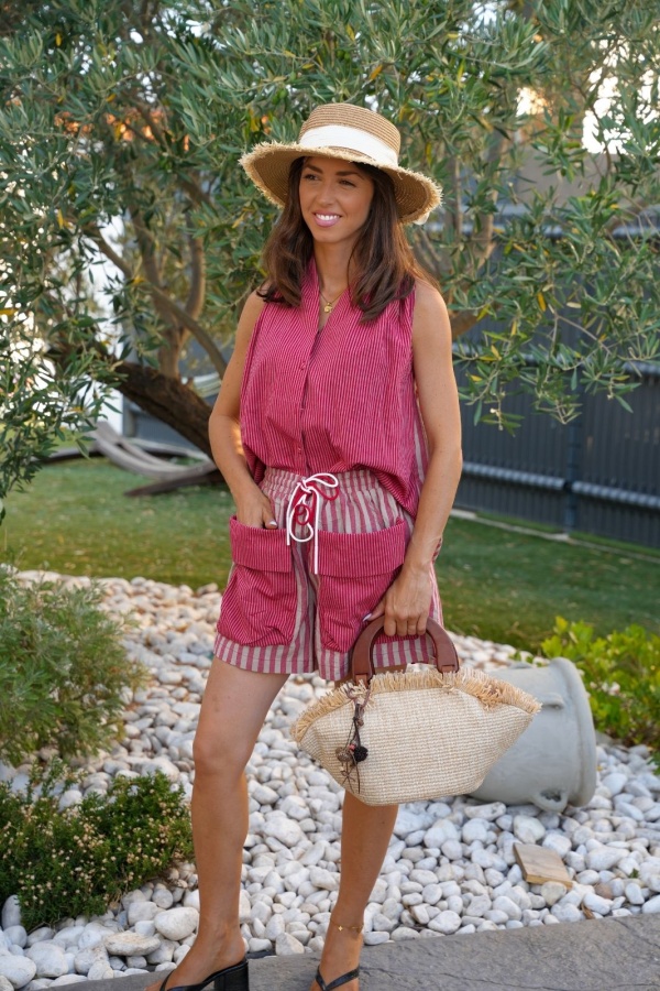 SHORTS FEMME RAYE ROUGE E26