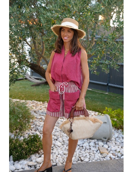 SHORTS FEMME RAYE ROUGE E26