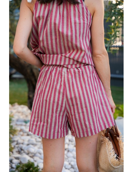 SHORTS FEMME RAYE ROUGE E26