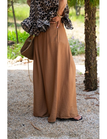 Pantalon Fluide Camel EVRA - Élégance et Confort Chic