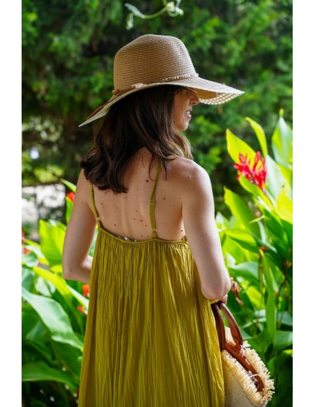 Robe Longue Olive SALEMO - Élégance en Vente!