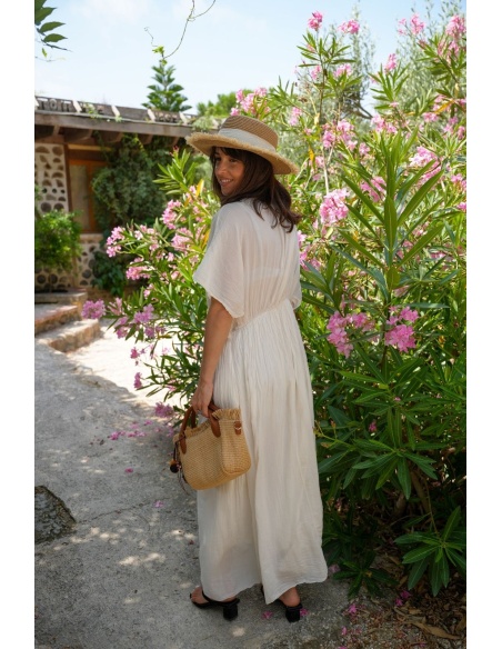 Robe Longue Tressée Ecru VISEU - Élégance et Confort