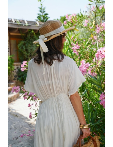 Robe Longue Tressée Ecru VISEU - Élégance et Confort