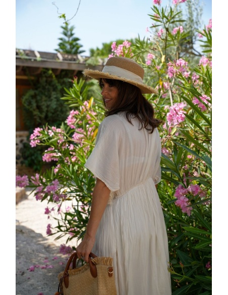 Robe Longue Tressée Ecru VISEU - Élégance et Confort