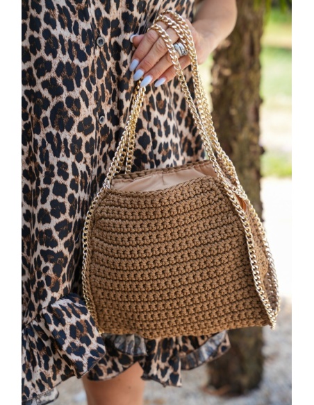 Sac Chaîne Doré Camel LISE - Élégance et Style à Domicile