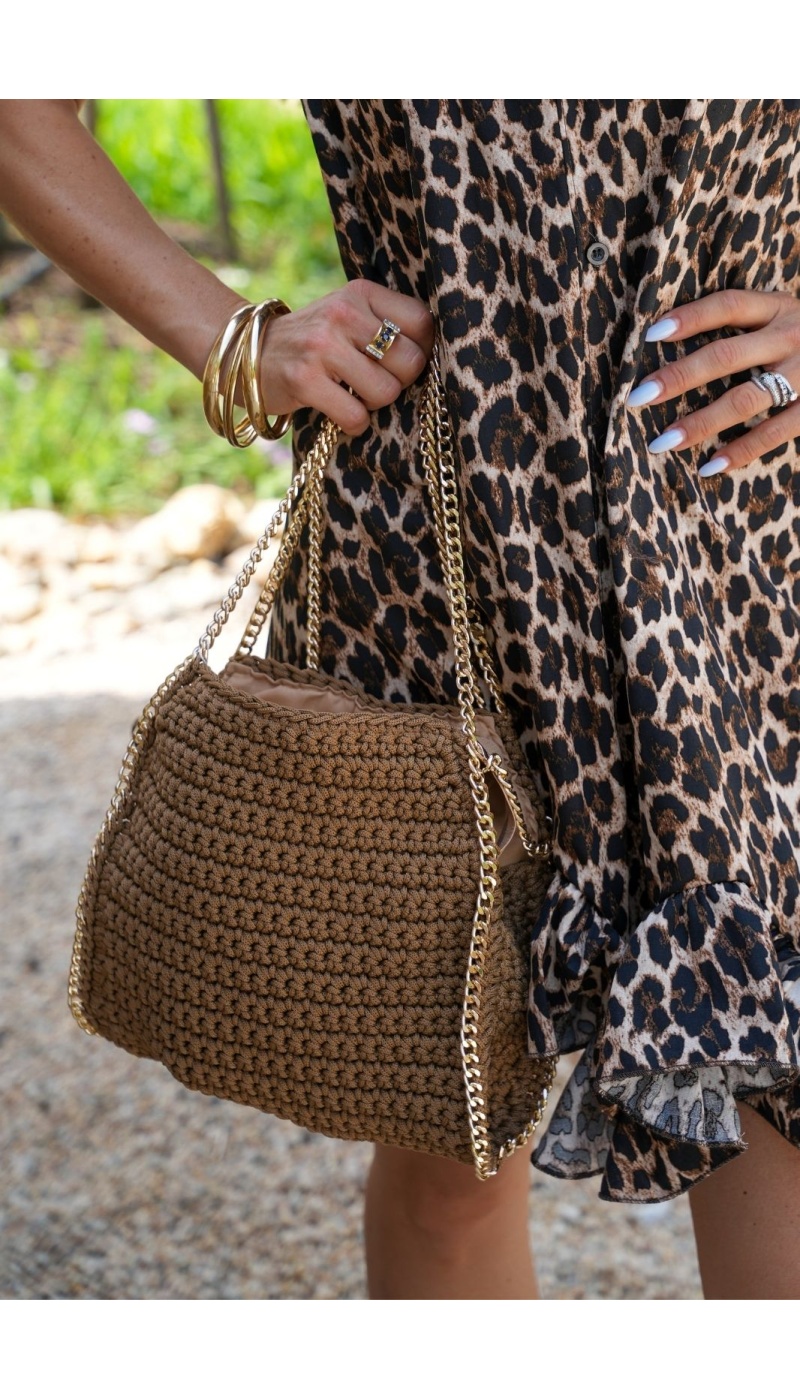 Sac Chaîne Doré Camel LISE - Élégance et Style à Domicile
