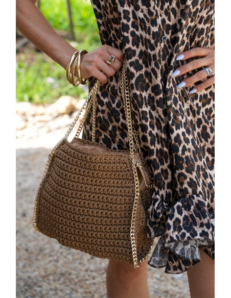 Sac Chaîne Doré Camel LISE - Élégance et Style à Domicile