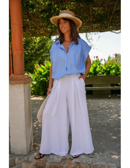 Pantalon Fluide Blanc EVRA - Élégance et Confort Chic