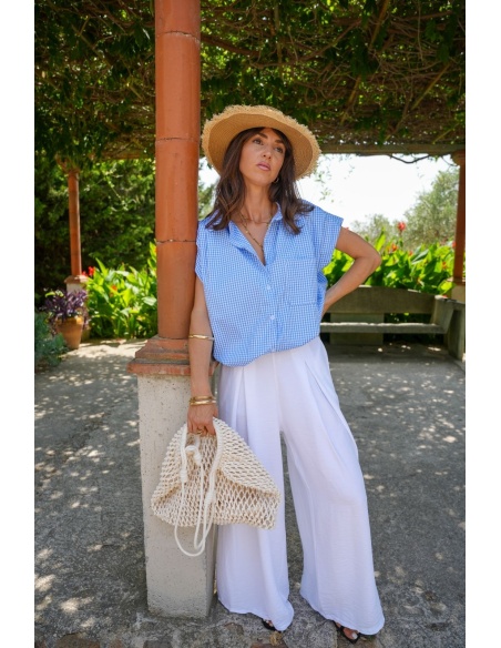Pantalon Fluide Blanc EVRA - Élégance et Confort Chic