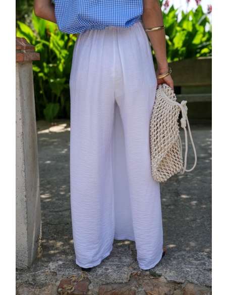 Pantalon Fluide Blanc EVRA - Élégance et Confort Chic