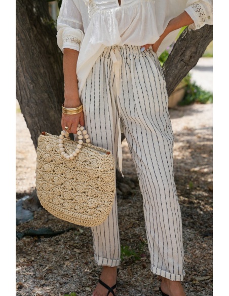 Pantalon Rayé Marine ROSY
