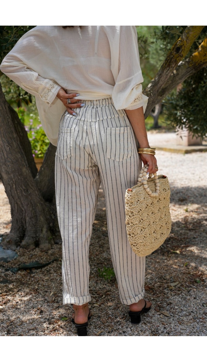 Pantalon Rayé Marine ROSY