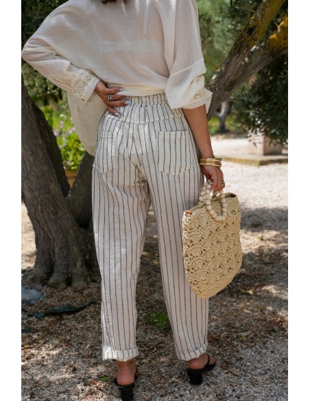 Pantalon Rayé Marine ROSY