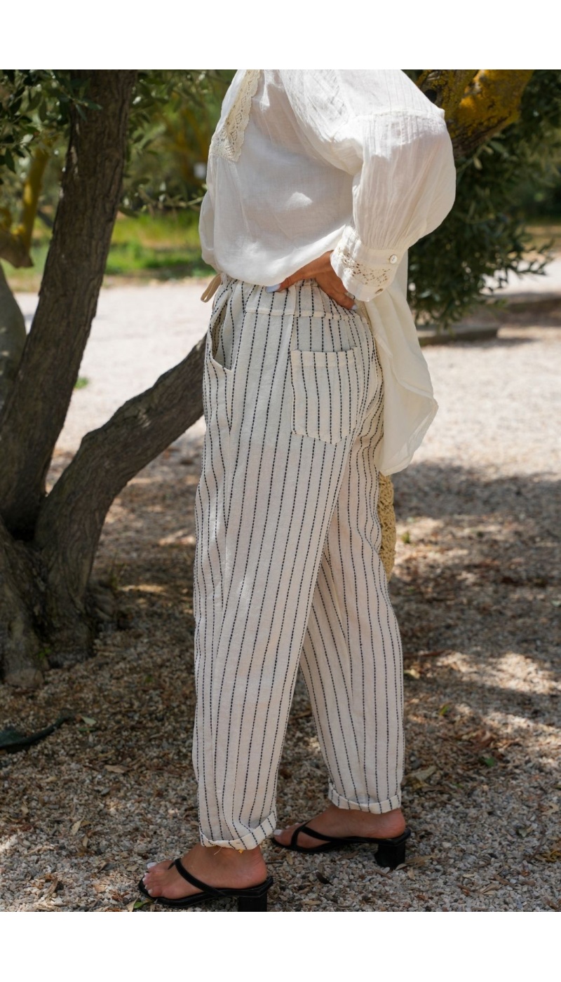 Pantalon Rayé Marine ROSY