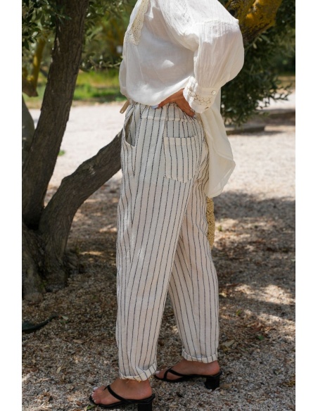 Pantalon Rayé Marine ROSY
