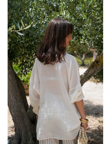 Blouse Brodé Ecru Banditas TRAIANO