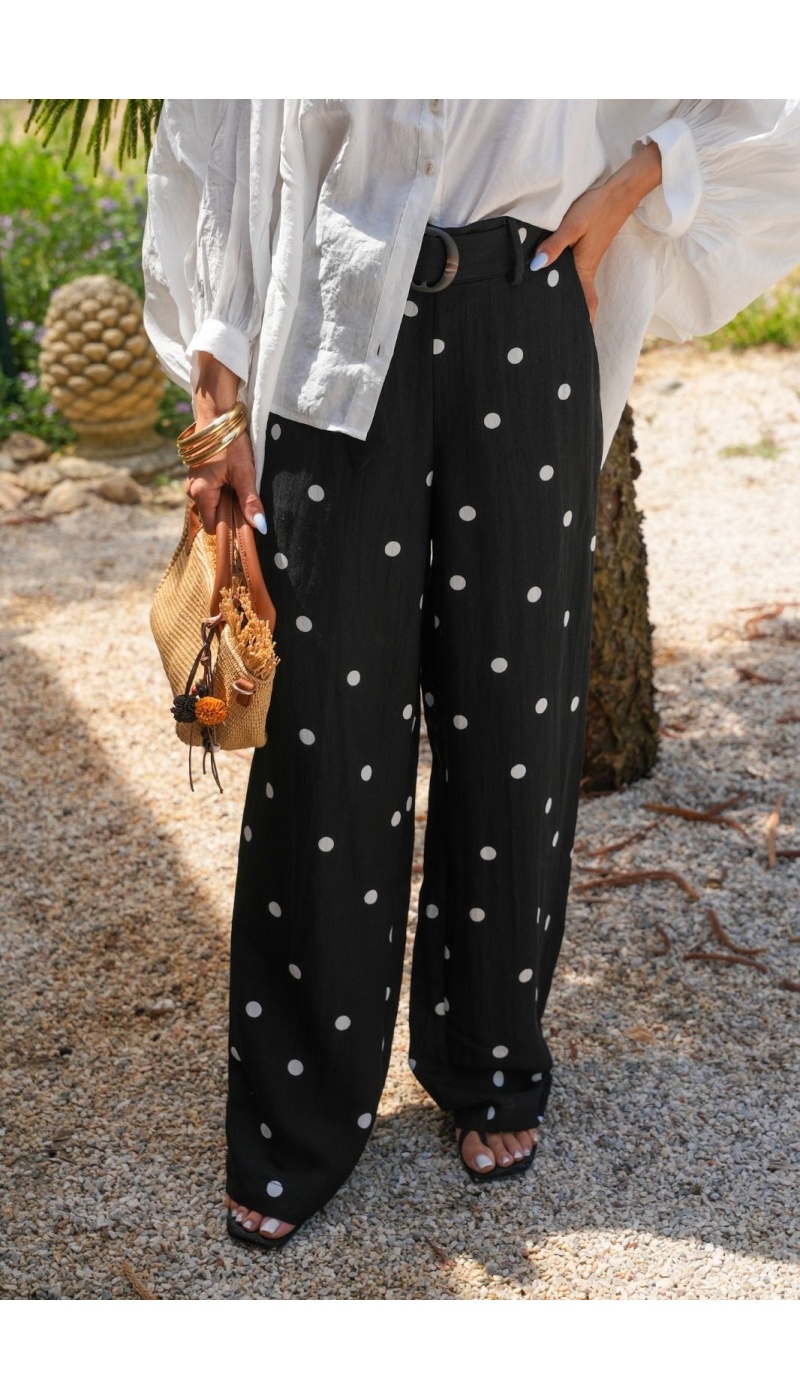 Pantalon Pois Noir VMJOAN - Vêtements d'intérieur chics et élégants