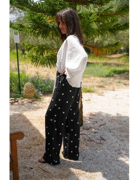 Pantalon Pois Noir VMJOAN - Vêtements d'intérieur chics et élégants