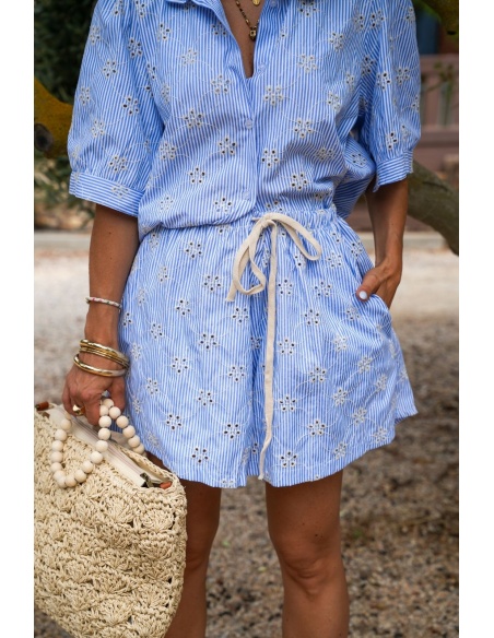 Short Rayé Broderie Ciel BIVONA