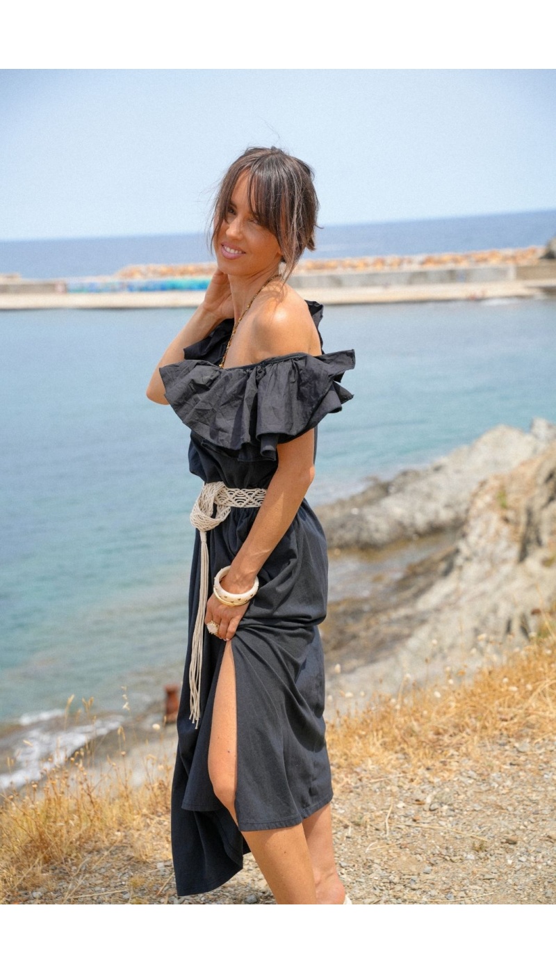 Schwarzes Rüschenkleid CASERTA Noho - 3 | Willkommen