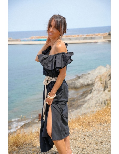 Robe Volants Noires CASERTA Noho - 3 | Accueil
