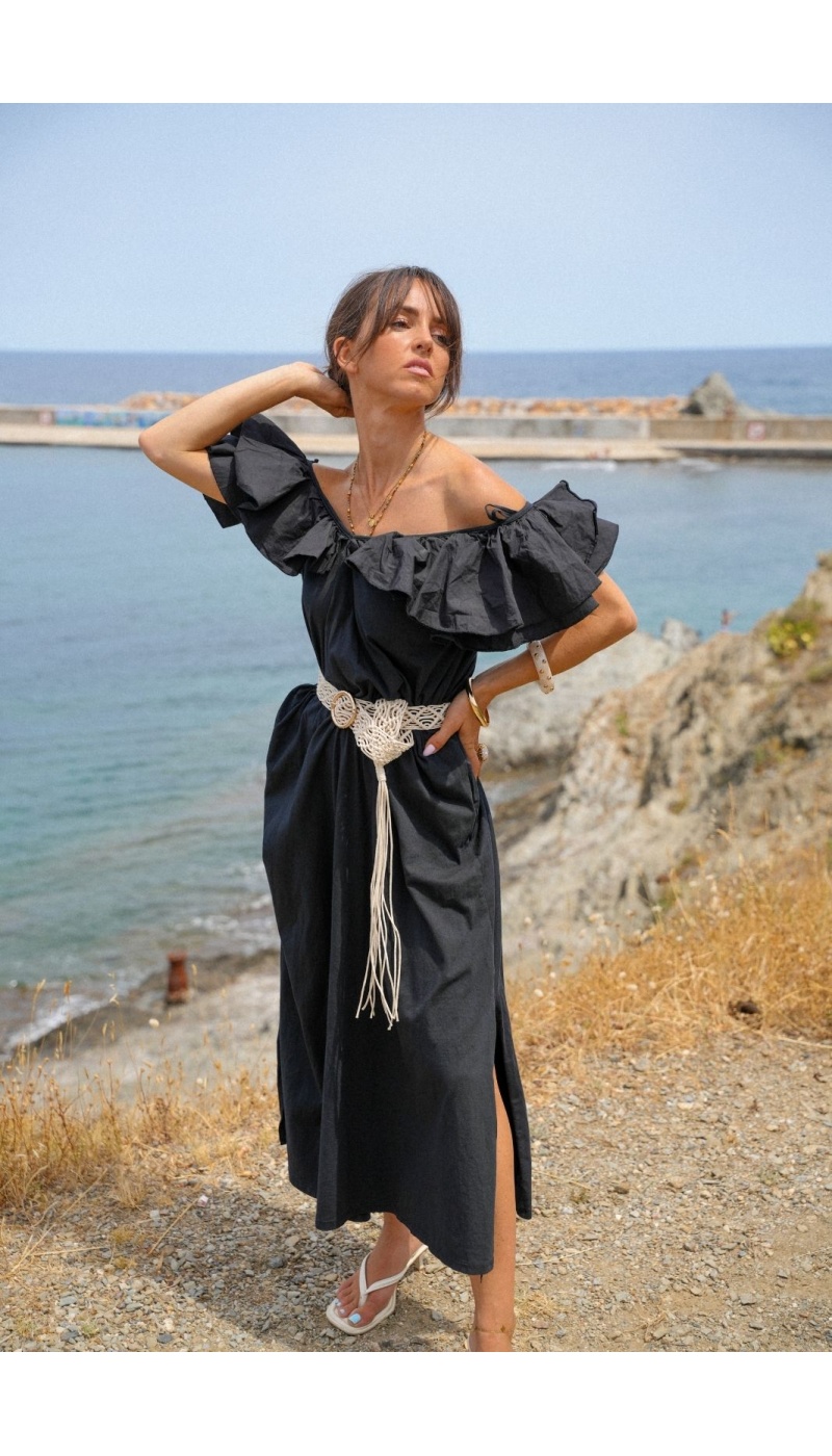 Robe Volants Noires CASERTA Noho - 1 | Accueil