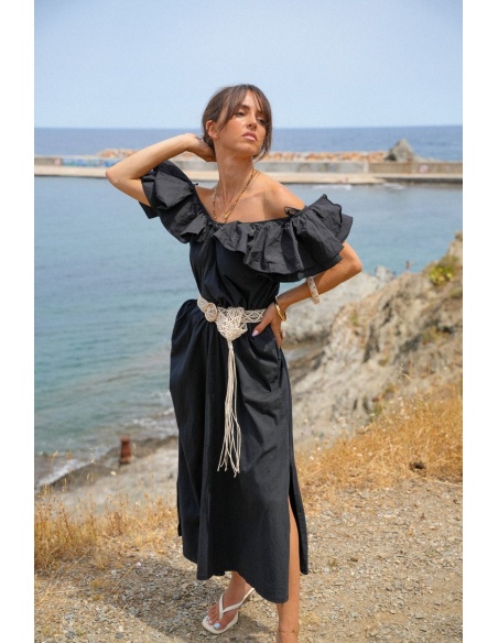 Black Ruffled Dress CASERTA Noho - 1 | Welcome