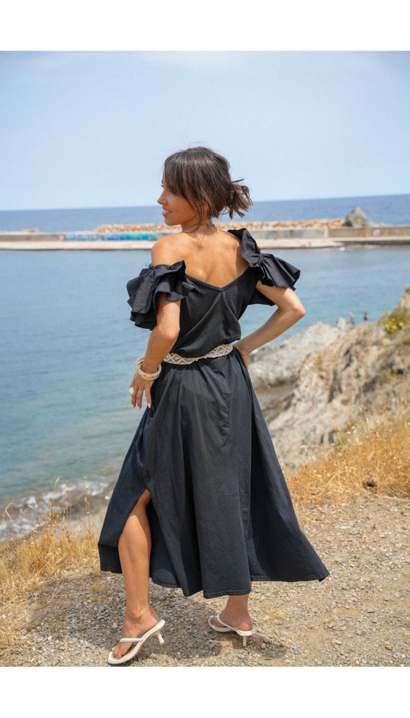 Robe Volants Noires CASERTA Noho - 2 | Accueil