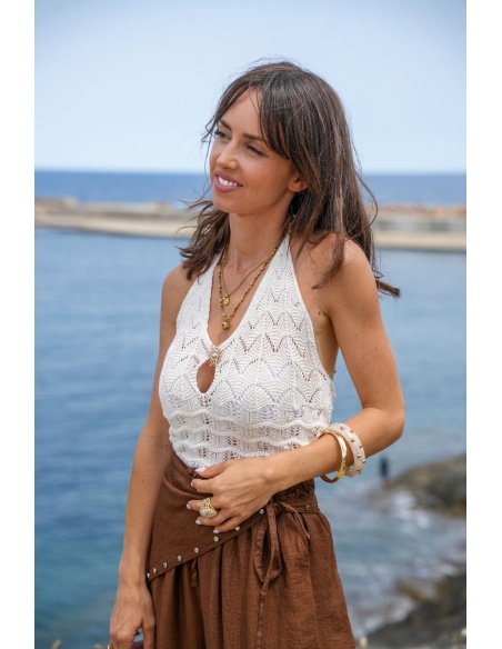 Haut Macramé Ecru SERRANOVA Noho - 2 | Accueil