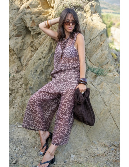 Pantalon Court Léopard KIRA Noho - 1 | Accueil